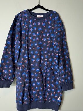 Catimini Navy Blue Floral Print Girls' Casual Dress